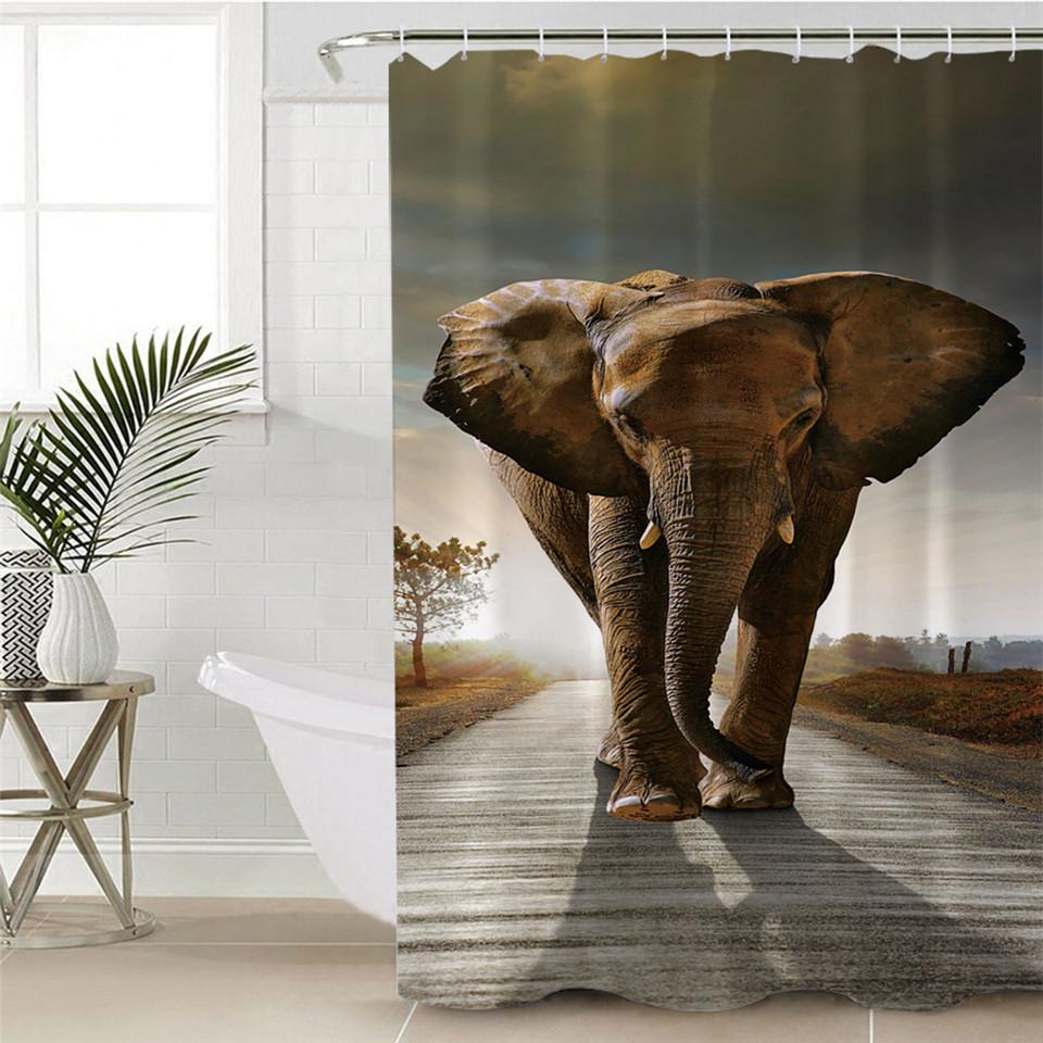 3D African Elephant Ssr013070232 Shower Curtain