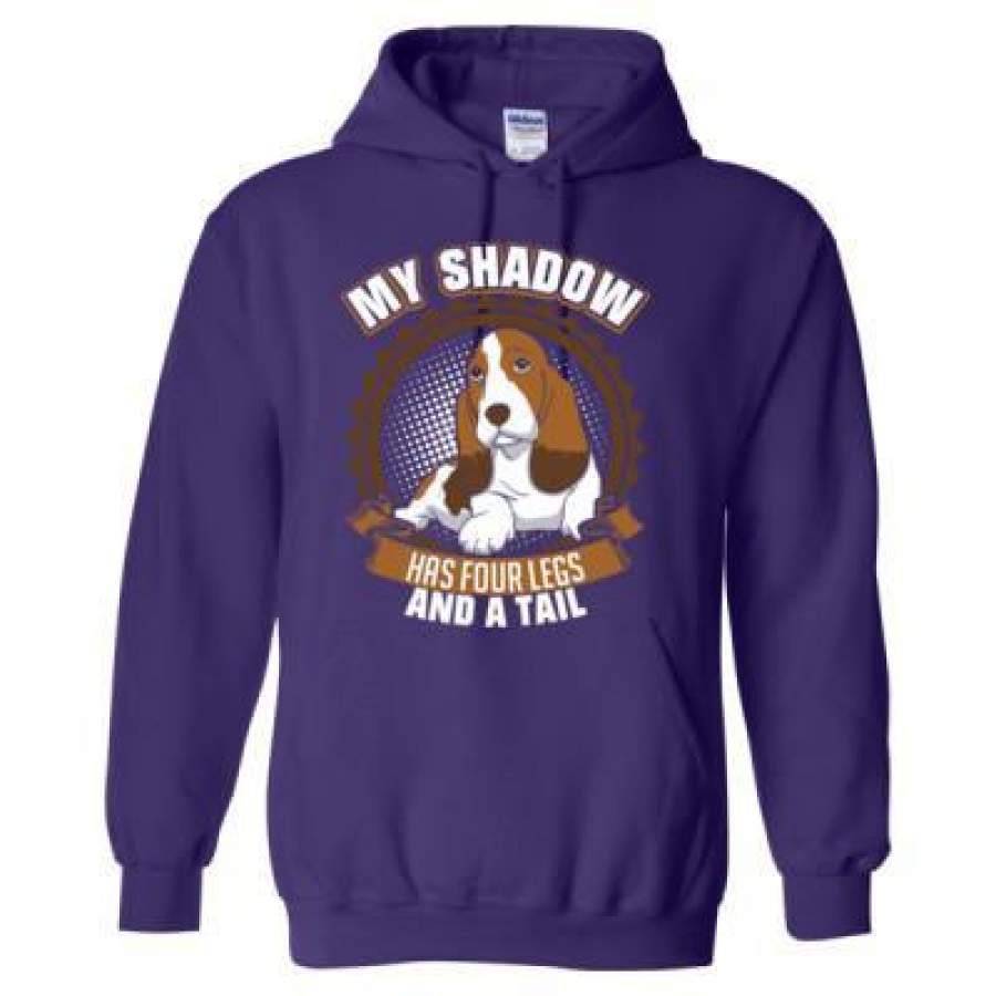 AGR My Shadow Has Four Legs And A Tail Basset Hound – Heavy Blend™ Hooded Sweatshirt