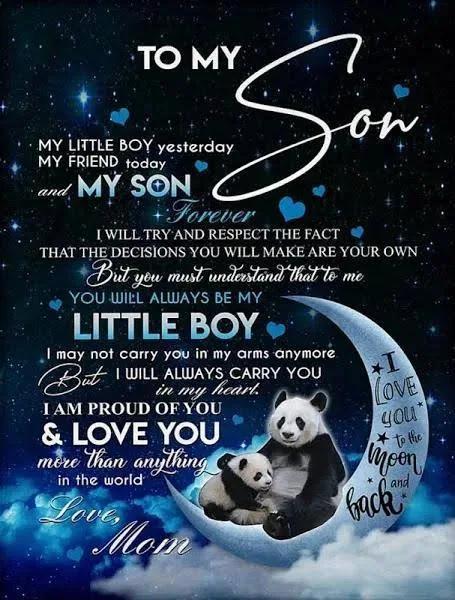 To My Son My Little Boy Yesterday My Friend Today Mom Panda Moon Galaxy Fleece Blanket Gift For Son From Mom Home Decor Bedding Couch Sofa Soft And Comfy Cozy