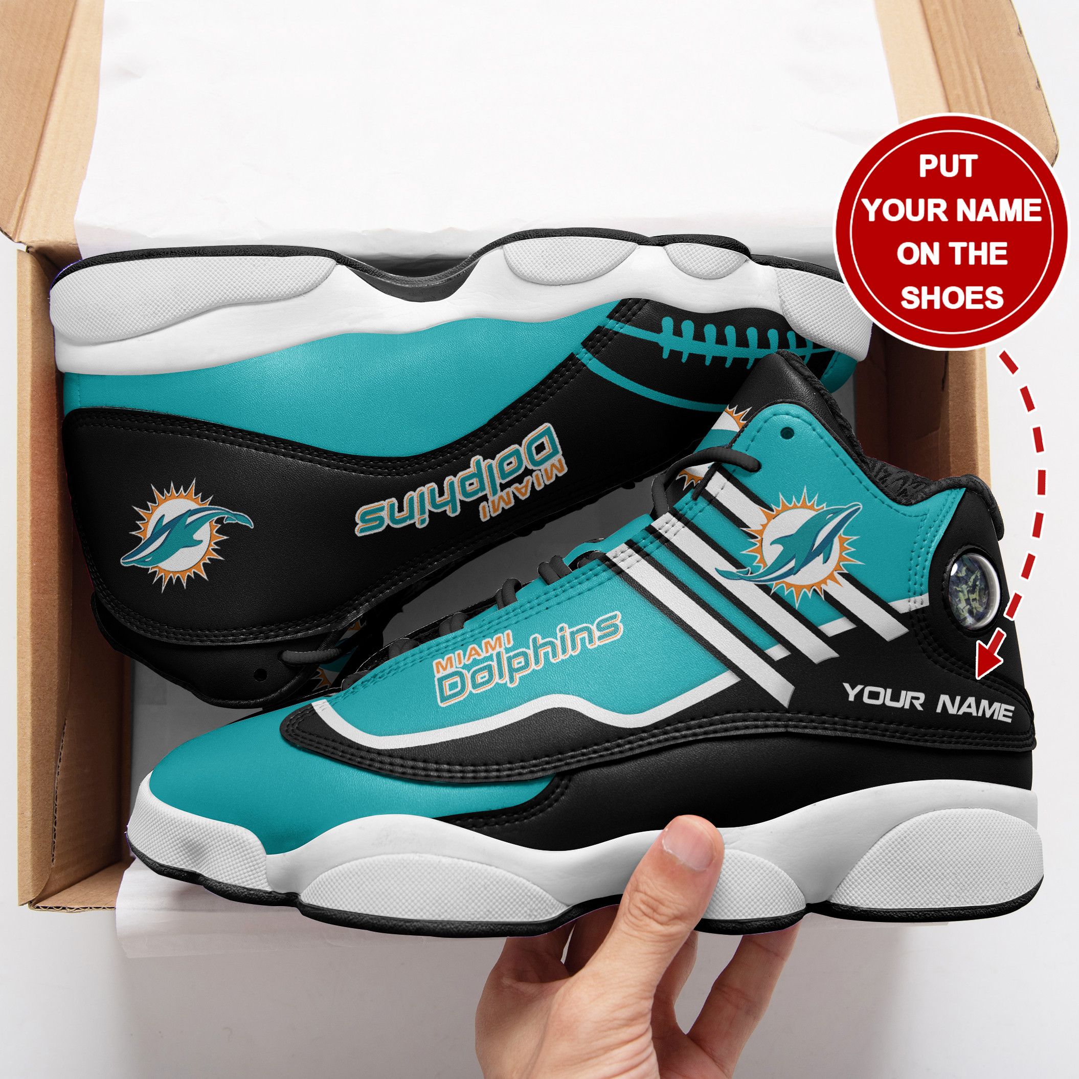 Miami Dolphins Personalized Ajd13 Sneakers Bg21