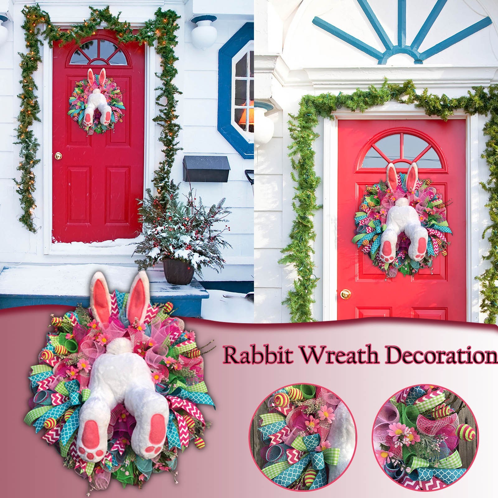 Photo Booth Props for Wedding Easter Bunny Butt With Ears Cartoon Bunny Shape Cute Photo Booth Background Christmas Ugly Sweater alx