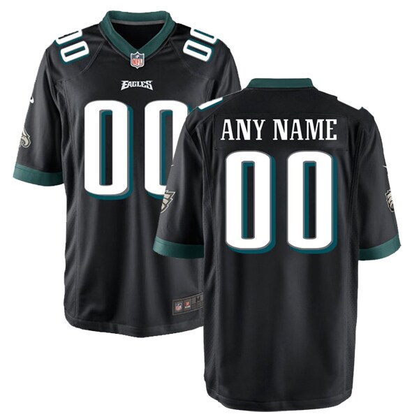 Youth Philadelphia Eagles Black Game Custom Jersey