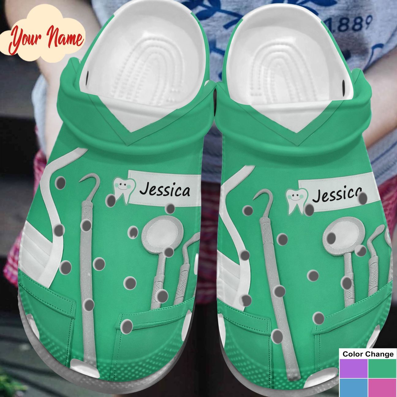 Dentist Personalized Clog, Custom Name, Text, Color, Number Fashion Style For Women, Men, Kid, Print 3D I Am A Dentist