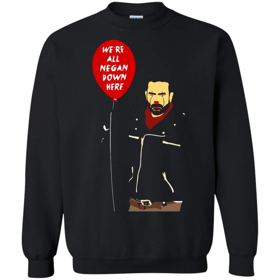 AGR IT Pennywise And Walking Dead Parody Negan Down Here Stephen Sweatshirt