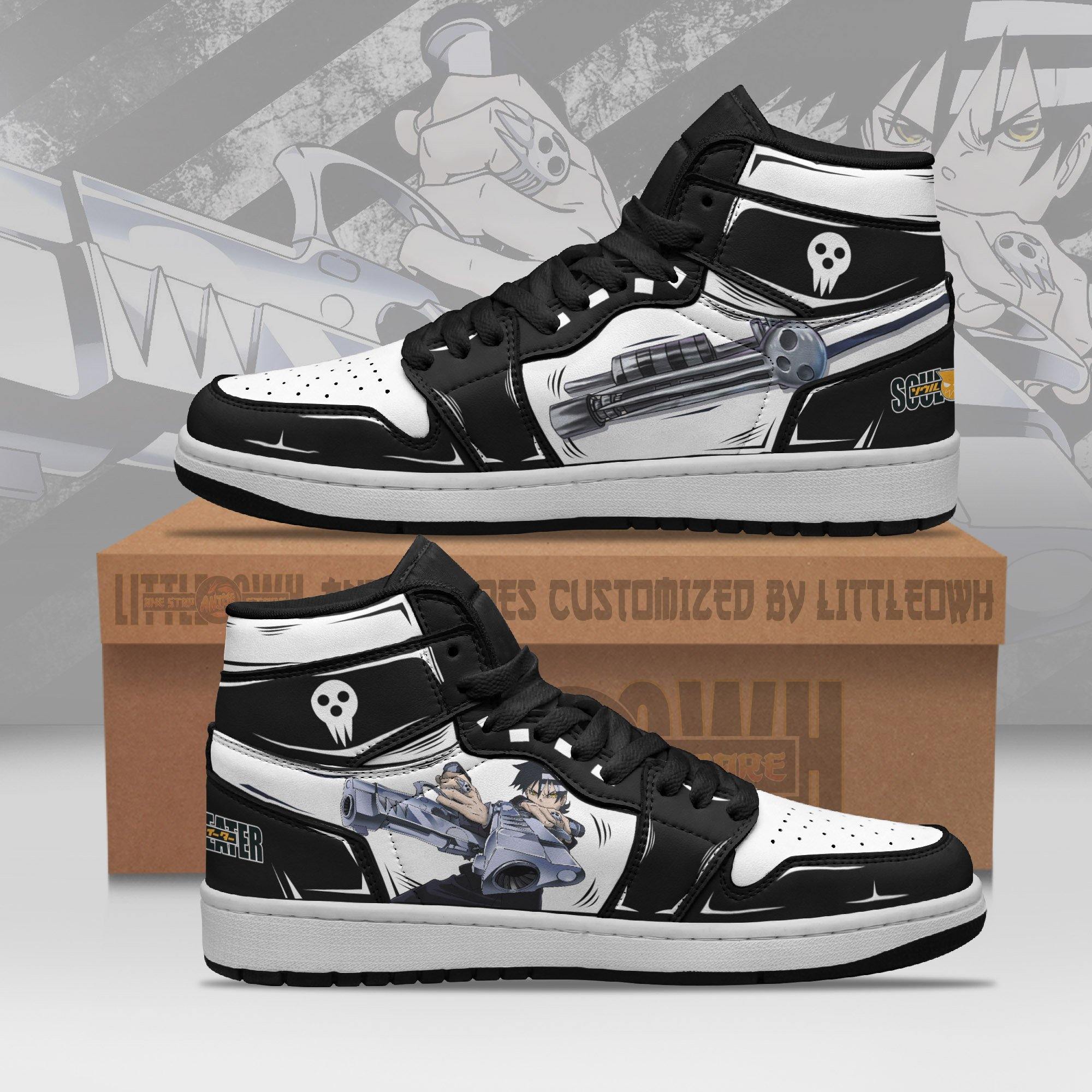 Soul Eater Shoes The Kid Anime Custom Jd Sneakers