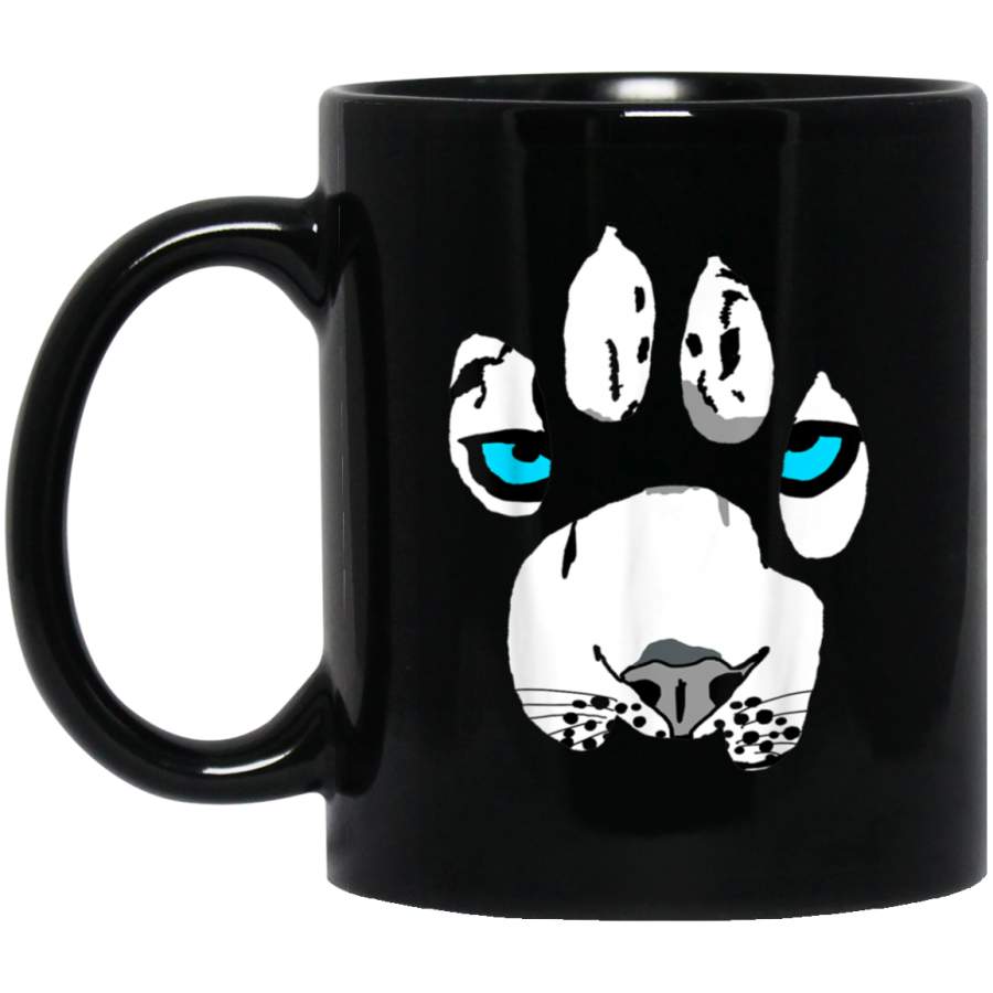 Snow Leopard Paw Claws Wildcat Feline Big Cat Tiger Black Mug