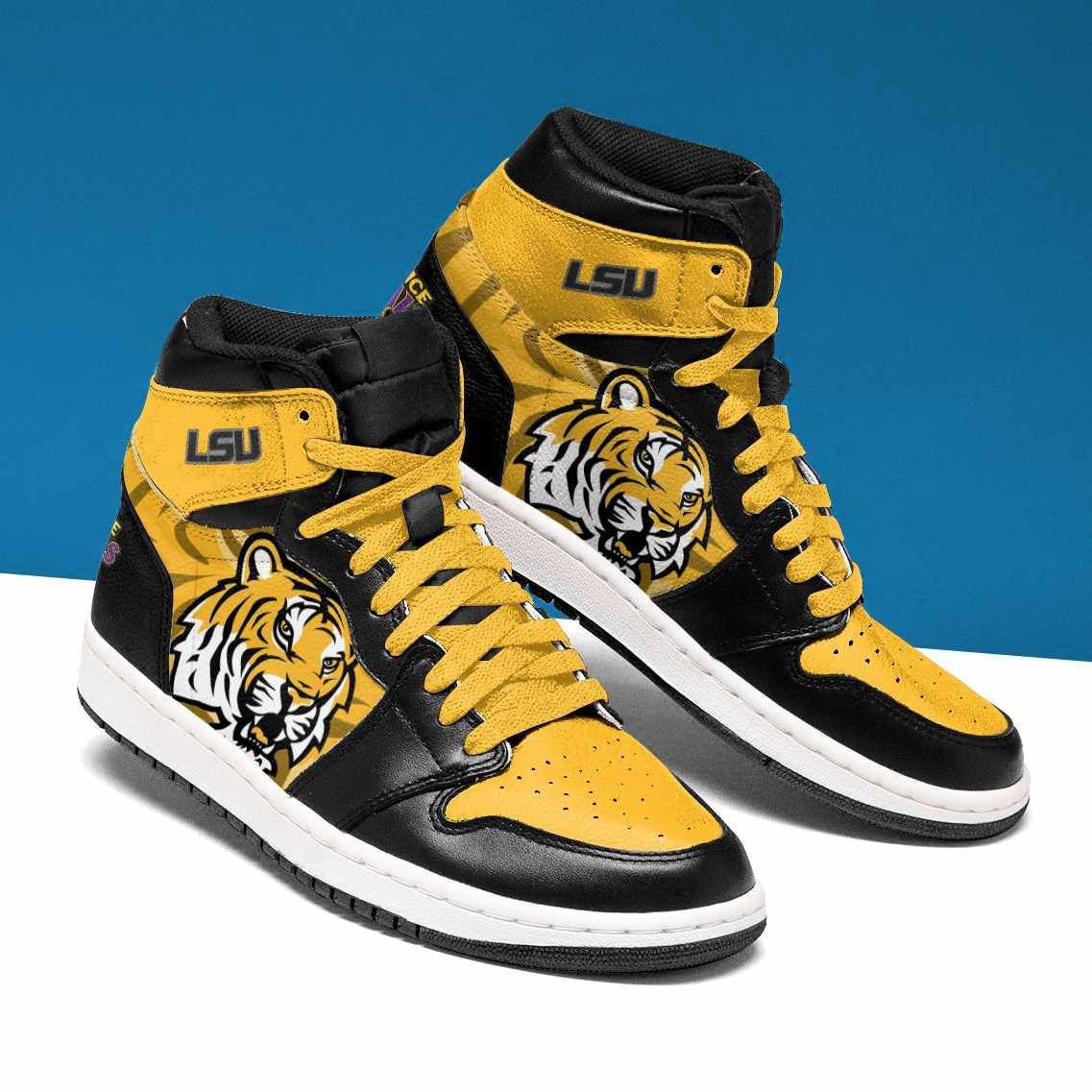 Brilliant Lsu Tiger Design Air Jordan 1 High Printing Shoes Sneaker