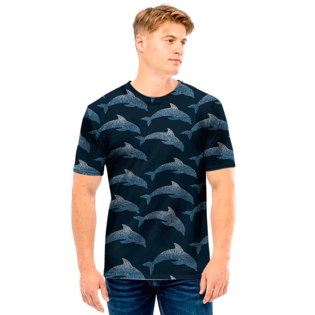 Dolphin Dot Pattern Print Men’S T-Shirt