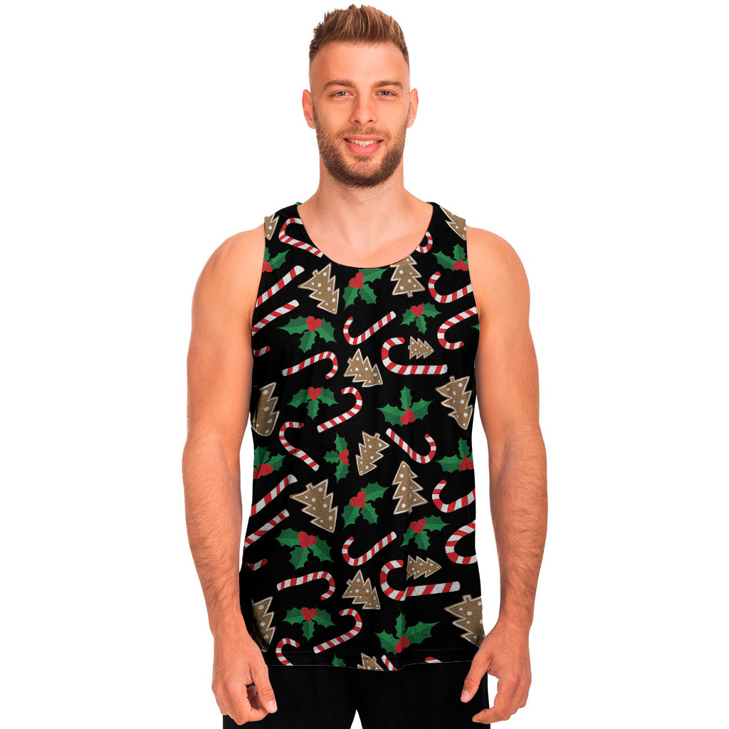 Christmas Cookie And Candy Pattern Print Men’S Tank Top