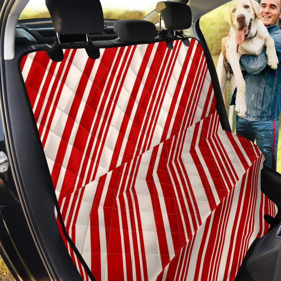 Print Pattern Candy Cane Pet Car Seat Cover