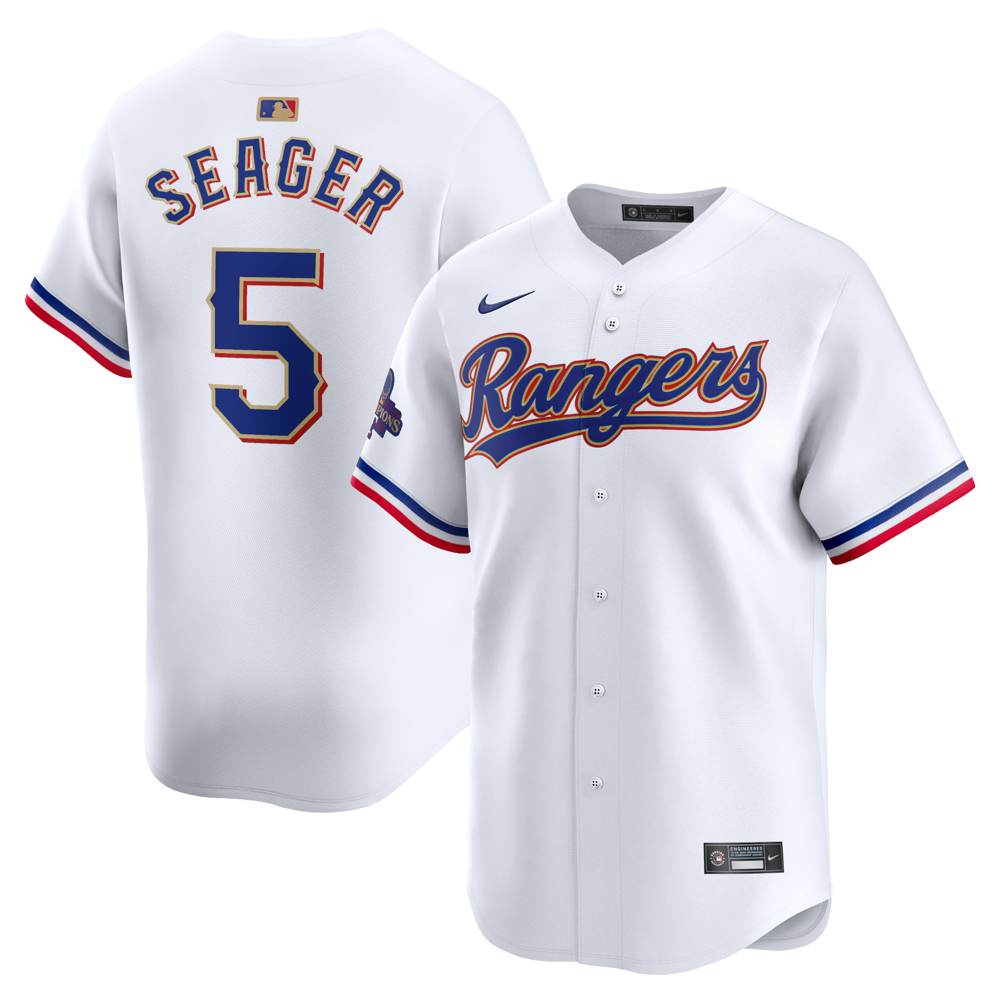 Corey Seager Texas Rangers 2024 Gold Collection Limited Player Jersey  White