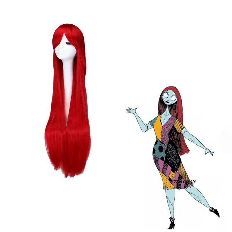 The Night Sally Cosplay Costume Girls Halloween Party Sally Printed Dress Cartoon Nightgown WIG ALL SET KID Before Christmas alx