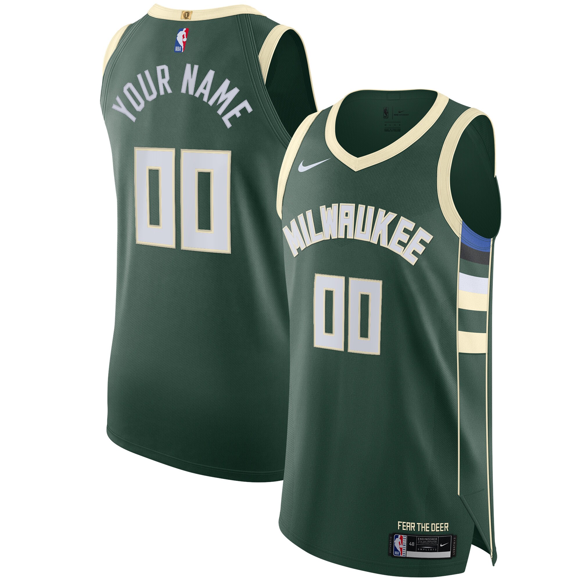 Milwaukee Bucks Authentic Custom Jersey Green – Icon Edition