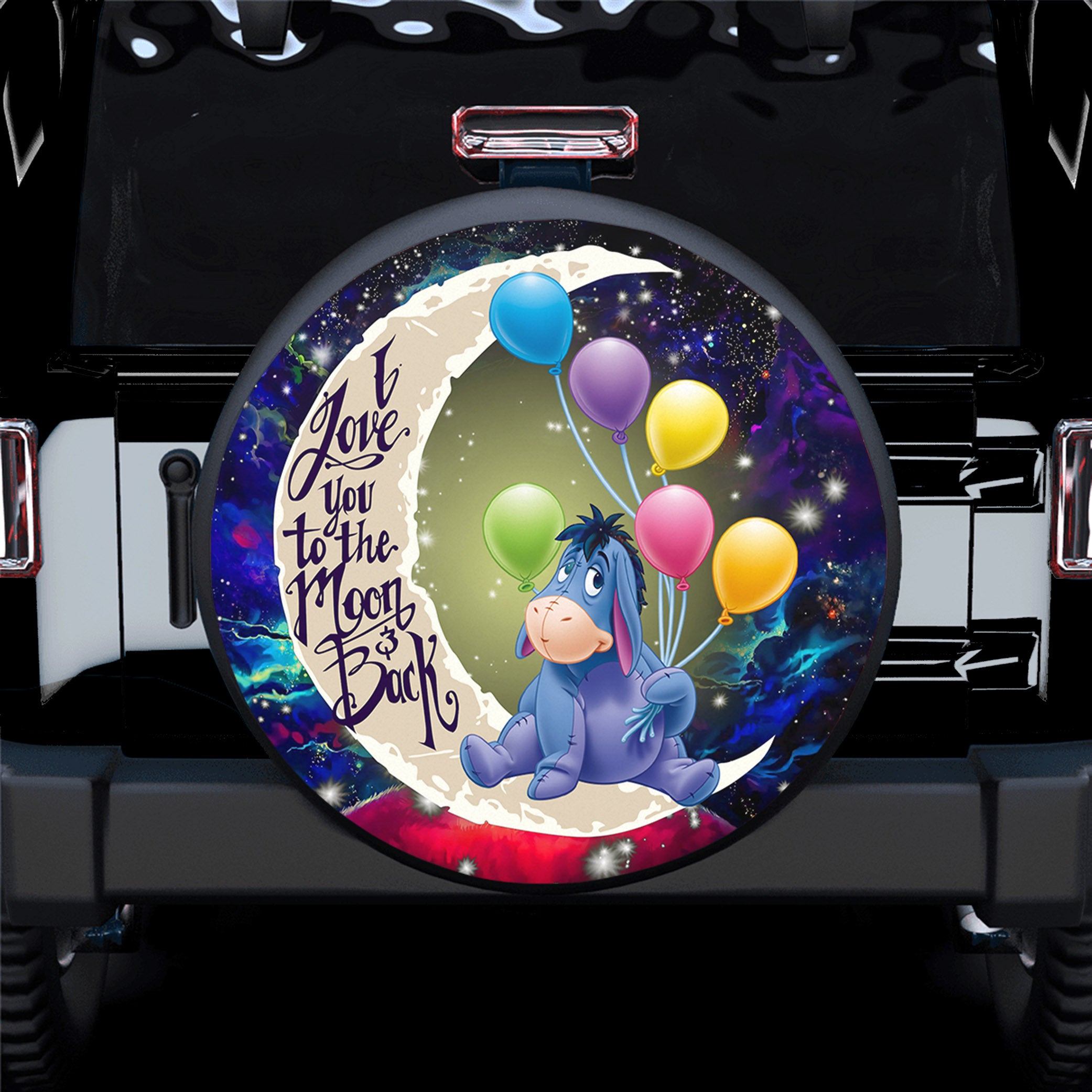 Eeyore Winnie The Pooh Love You To The Moon Galaxy Spare Tire Covers Gift For Campers