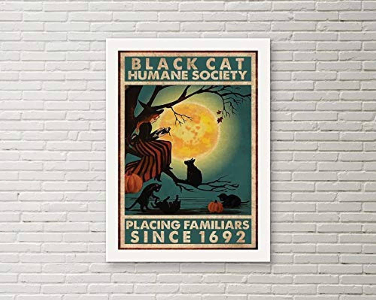 To My Granddaughter Black Cat Humane Society Placing Familiars Since Halloween Poster Wall Art Home Decor Gifts For Lover