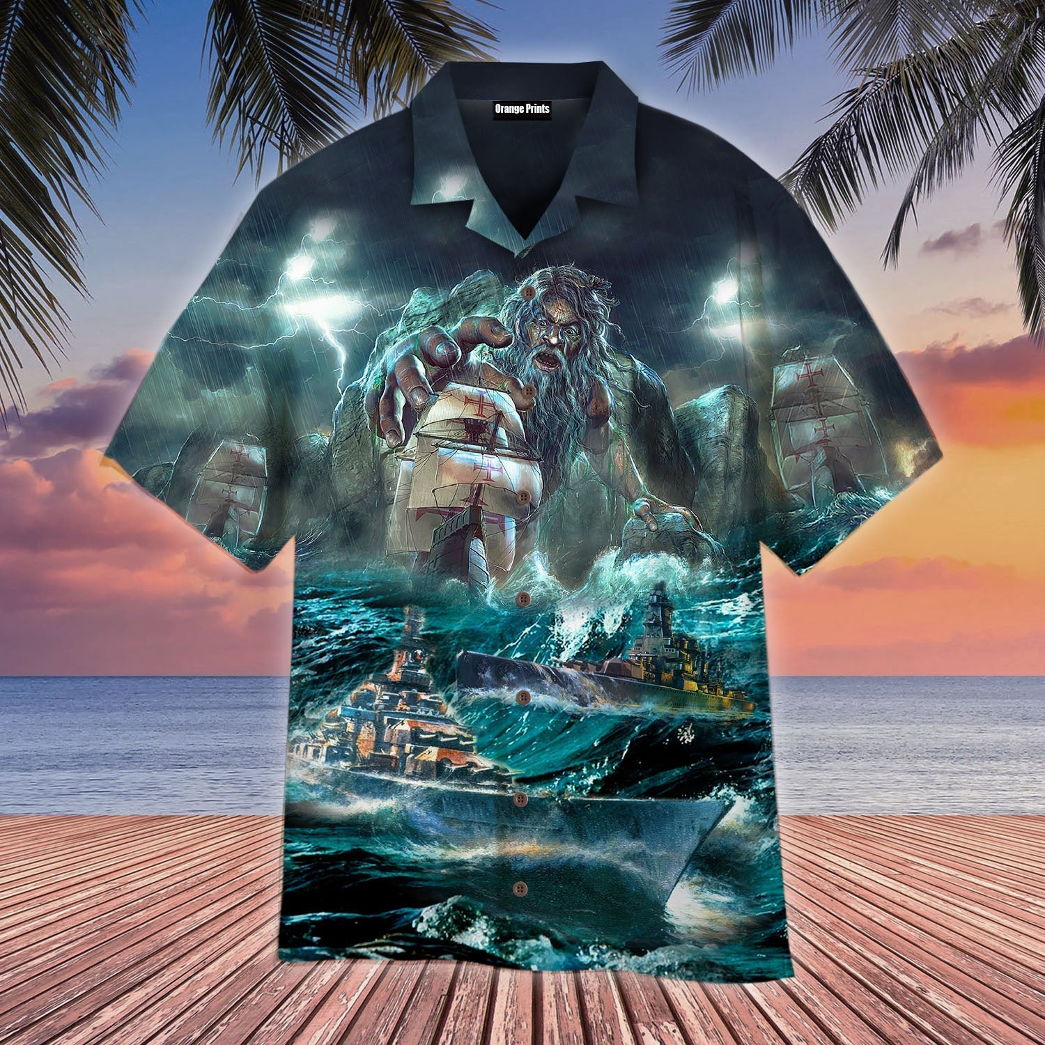 Giant Adamastor Angry Sea Aloha Hawaii Shirts For Men And Women Ha106653