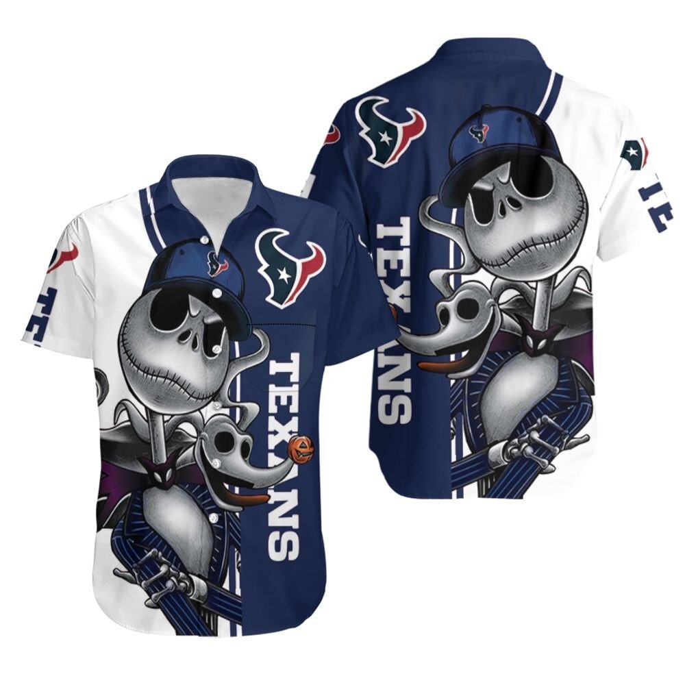 Houston Texans Jack Skellington And Zero Hawaiian Shirt