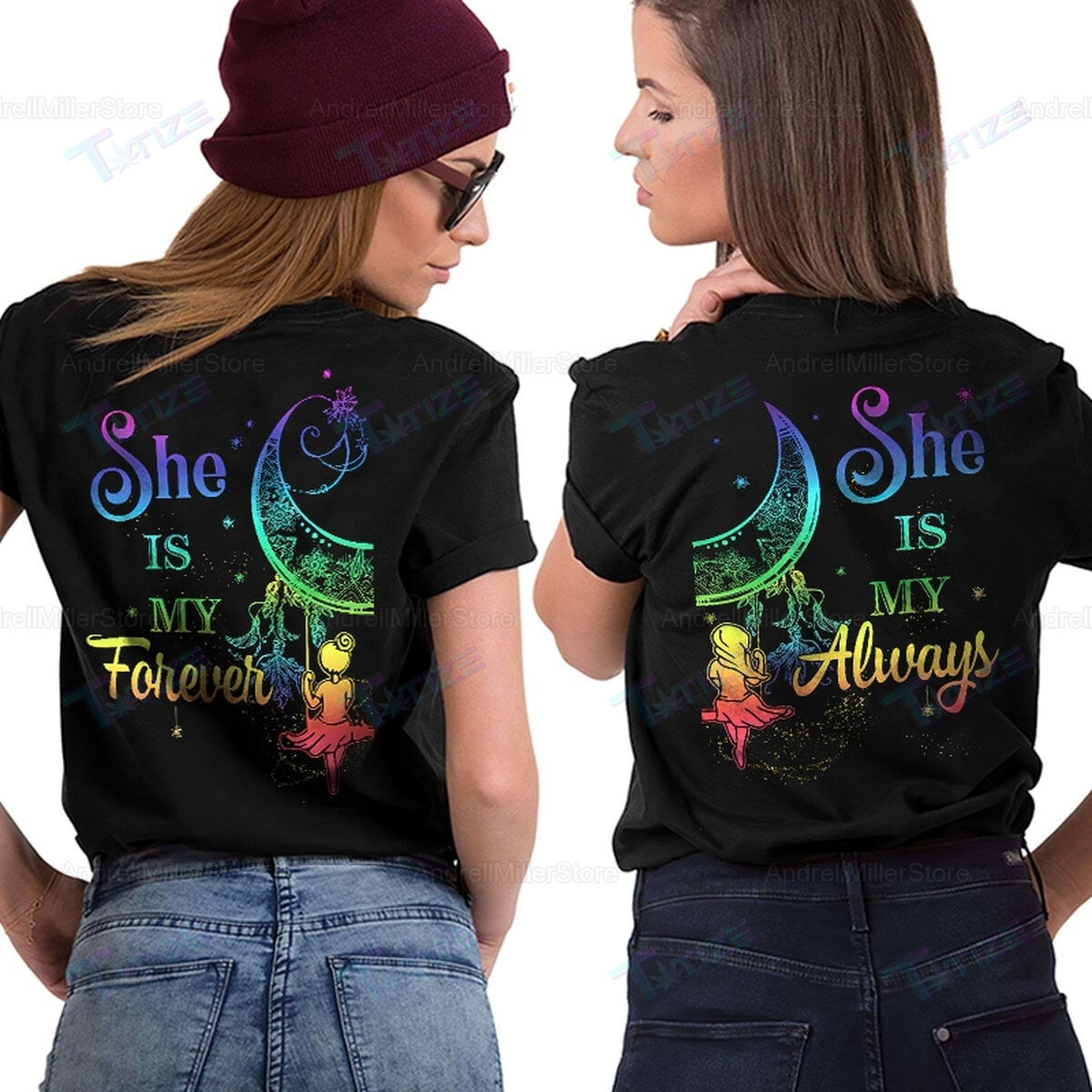 Lgbt Couple Matching Shirt She Is My Forever She Is My Always Graphic Unisex T Shirt, Sweatshirt, Hoodie Size S – 5Xl