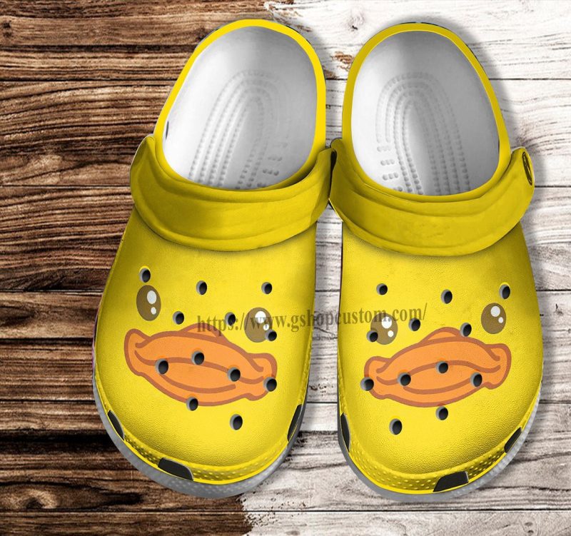 Duck Face Yellow Shoes For Men Women – Funny Duck Speculum Face Croc Clogs Shoes Gift Birthday