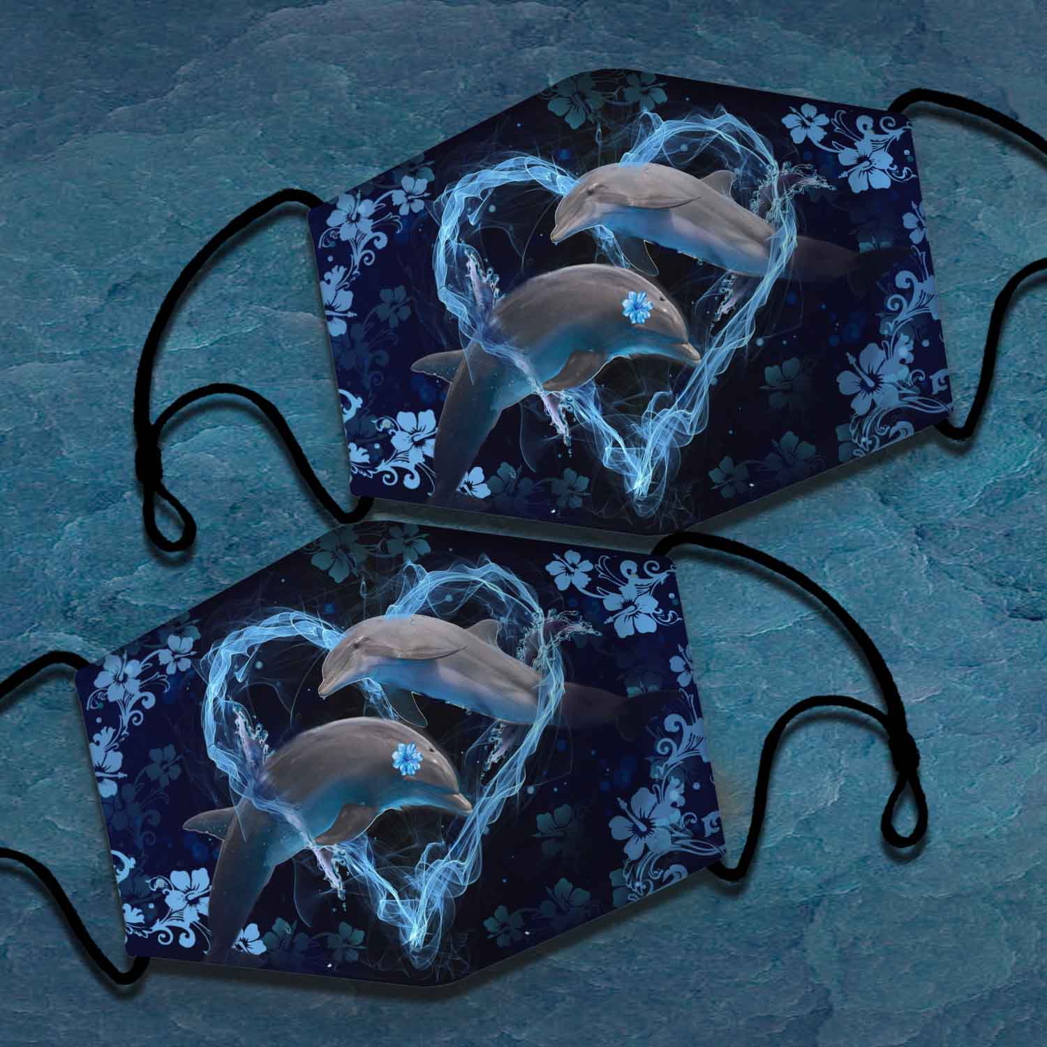 Dolphin Blue Sea All Over Print Adjustable Mask