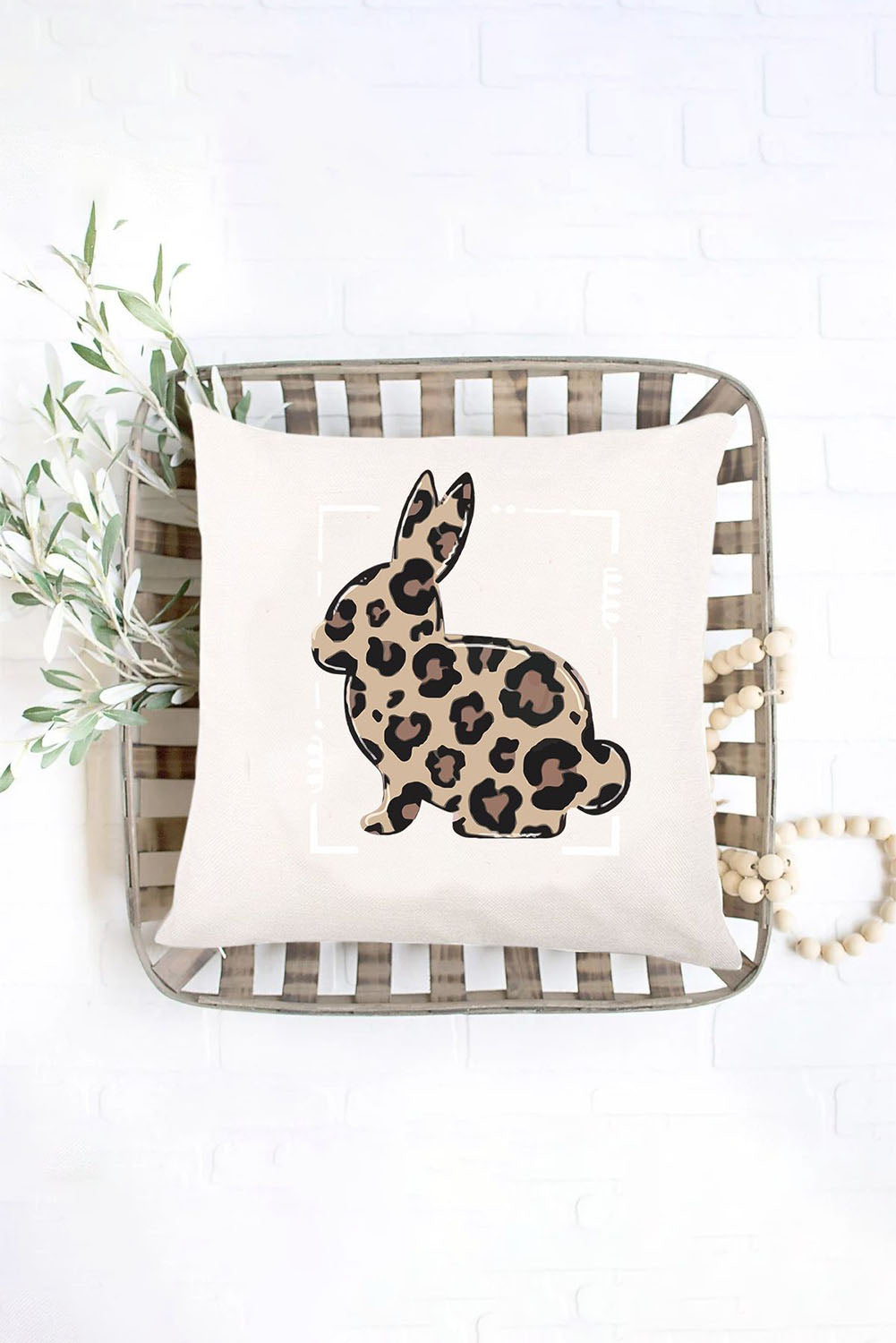 Leopard Easter Bunny  Plush Pillowcase