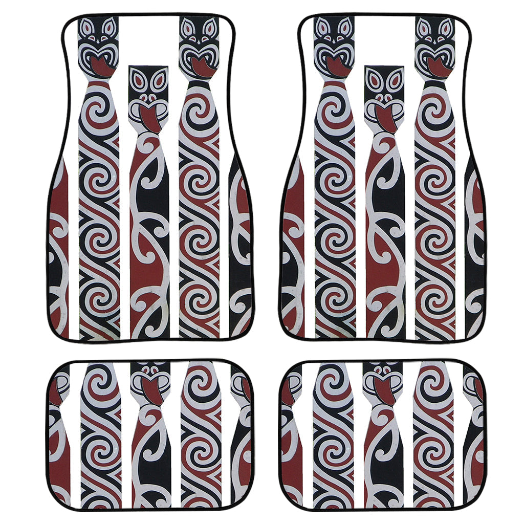 Maori Fence Print Front And Back Car Floor Mats, Front Car Mat