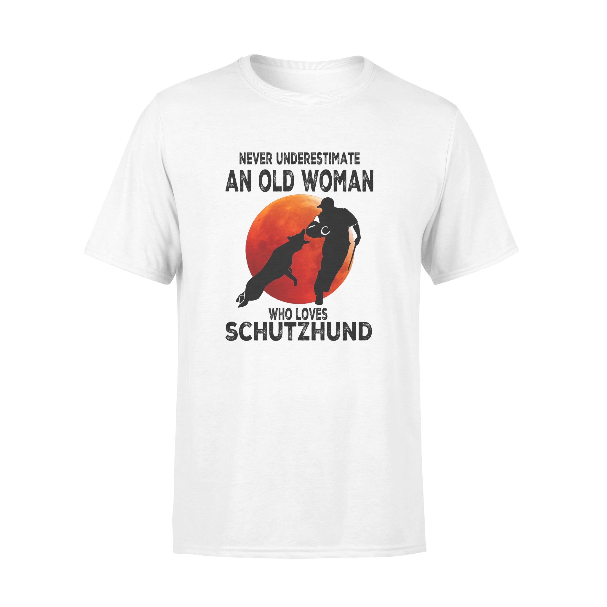 Never Underestimate An Old Woman Who Loves Schutzhund – Premium T-shirt