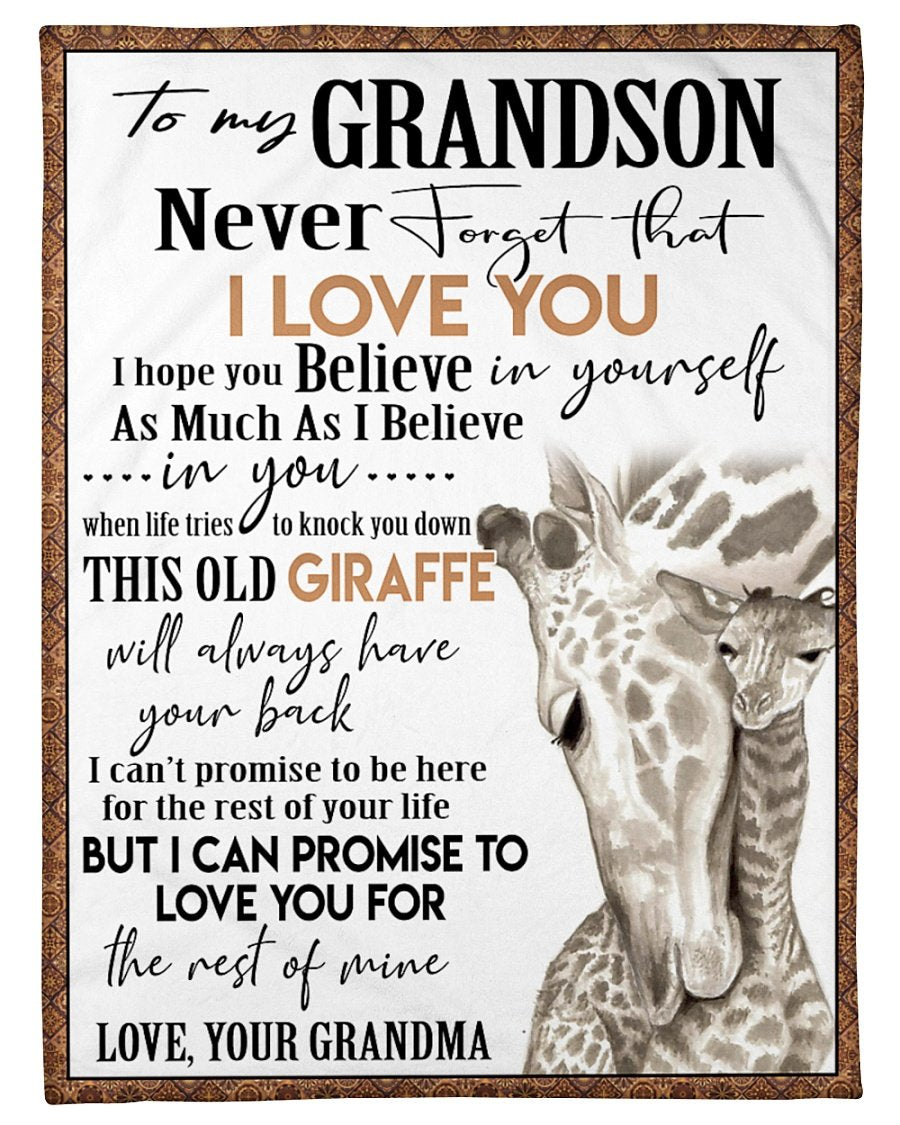 To My Grandson, Great Gift For Grandson Fleece Blanket