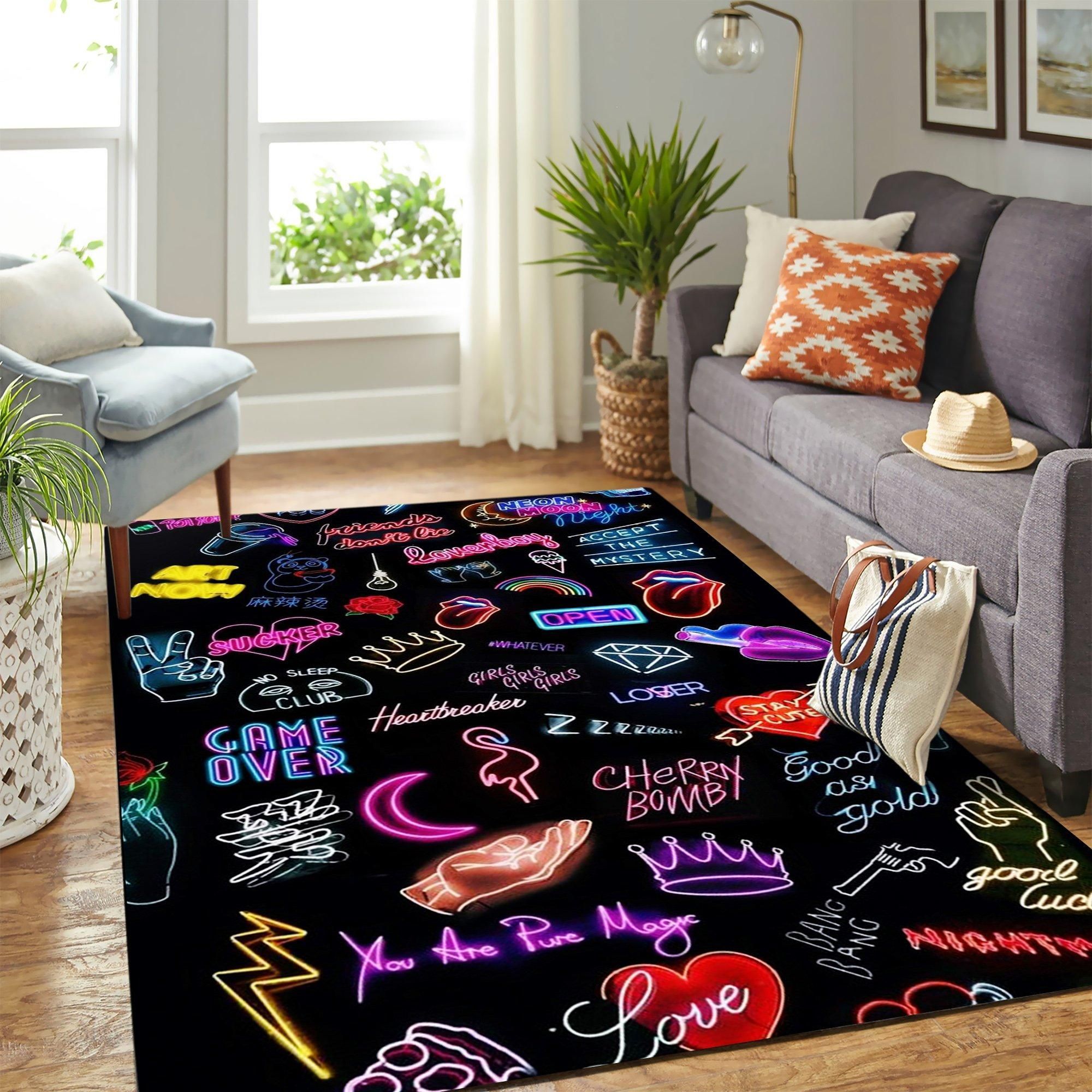 Neon Area Rug Geeky Carpet – home decor – Bedroom Living Room decor