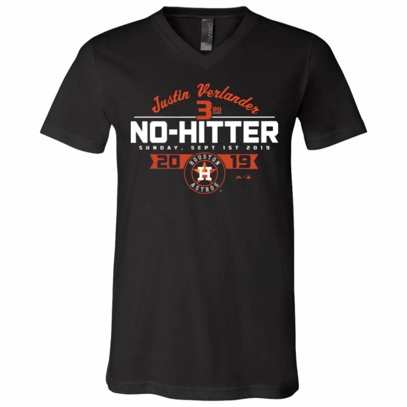 No Hitter Justin Verlander Houston Astros V Neck T-Shirt