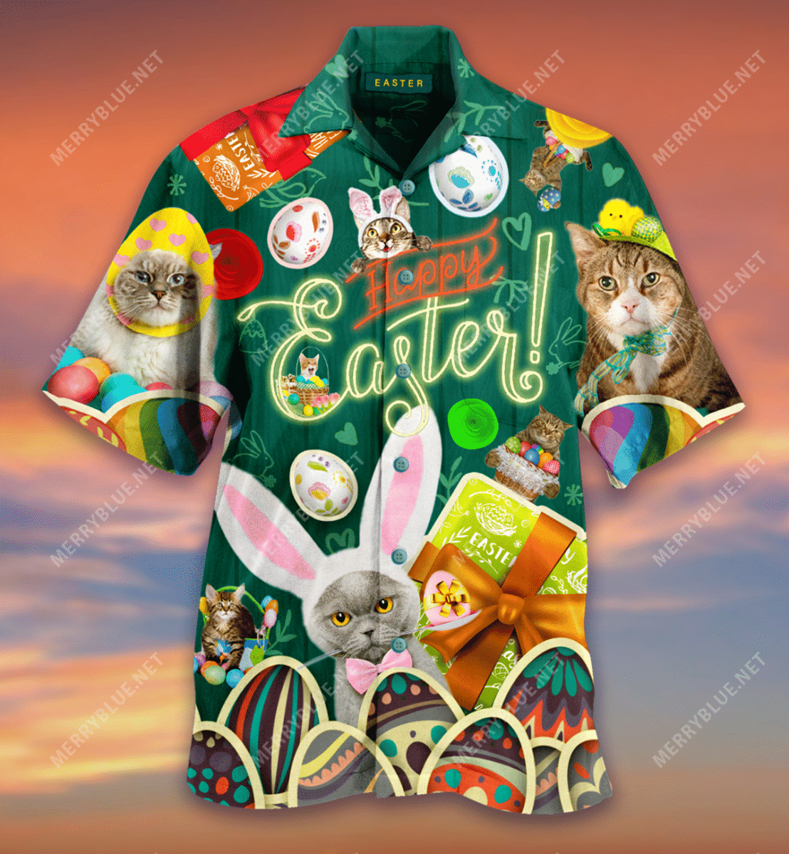 Shop Easter Blessings To You And Your Cats Hawaii Shirt Ha98010