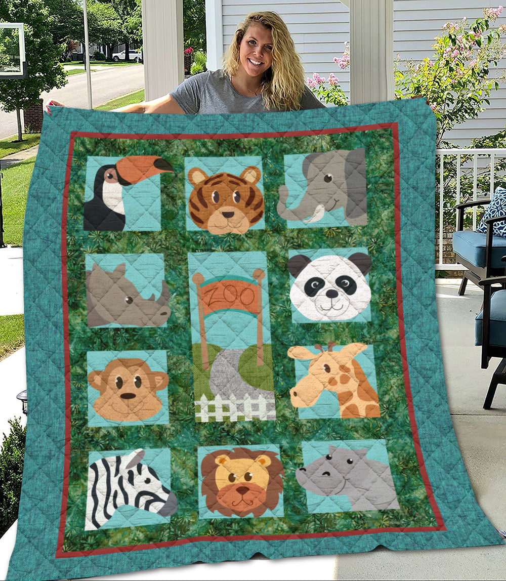 Viticstore™ 3D All Over Printed Animals Quilt – Animals in Zoo – Soft Cotton All Size Quilt