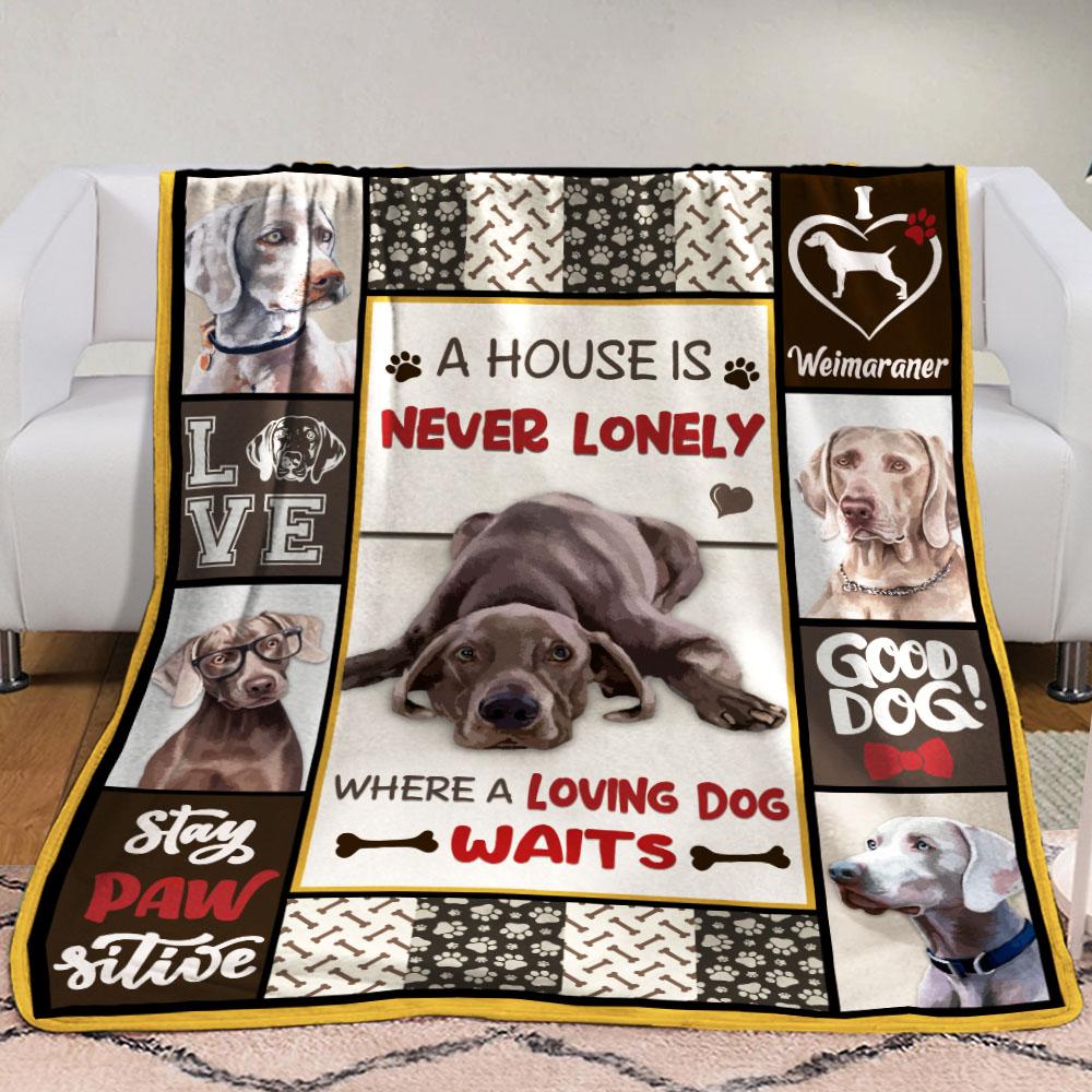 Weimaraner Dog 9 Fleece Blanket, Sherpa Blanket, Gift For Parent, Family Member, Friends Gift, Christmas Gift, Home Decor, Home Living