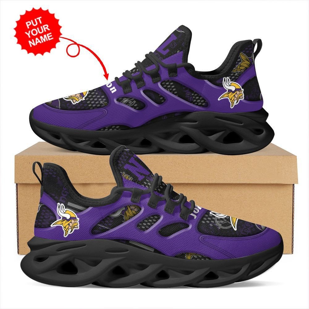 Minnesota Vikings Custom Name Personalized Max Soul Sneakers Running Sports Shoes For Men Women