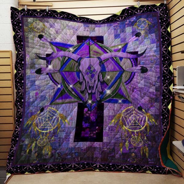 Native American Deep Purple Fabric 3D Quilt Blanket HGM10