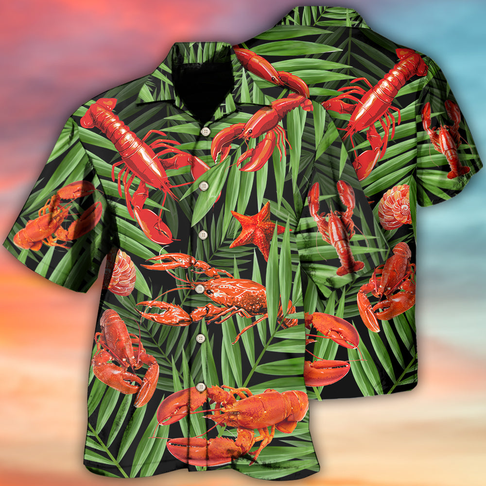 Crawfish Tropical Leaf Style Hawaii Shirt Ha86364