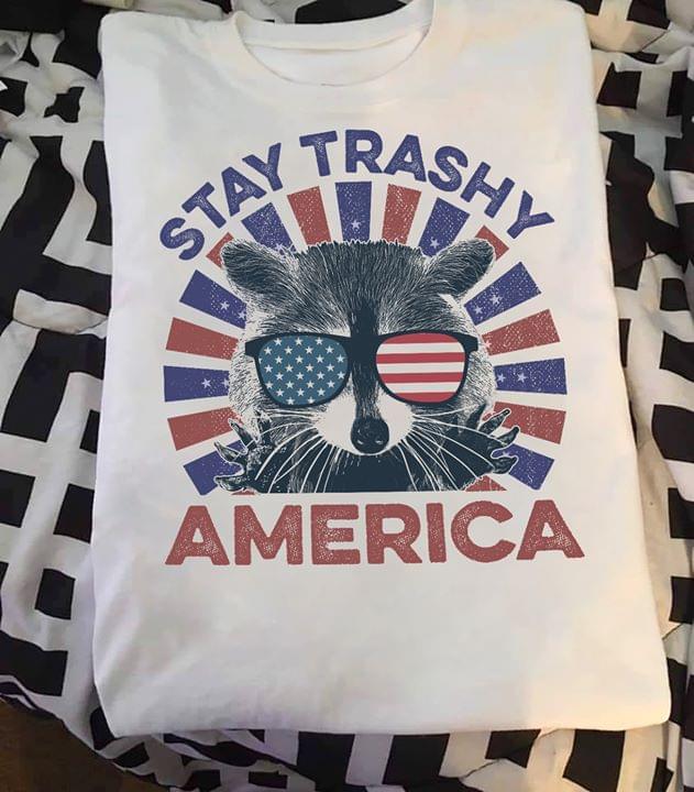 Stay Trashy America Racoon Cotton T-Shirt