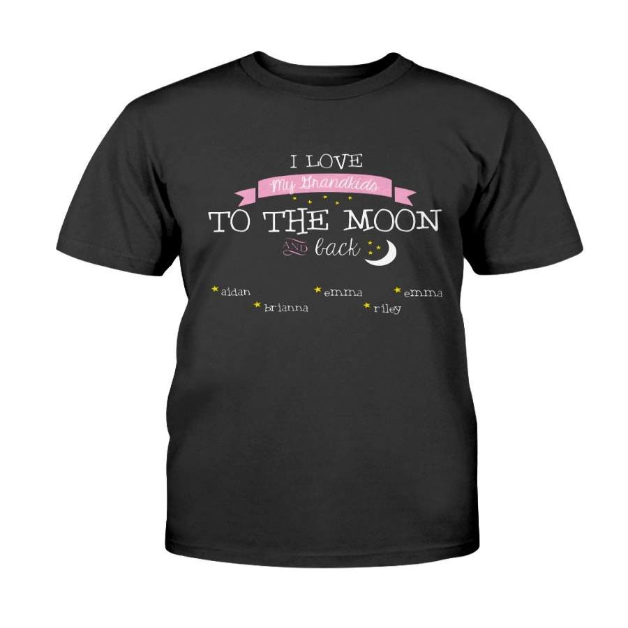 Personalized T-Shirt – I Love My Grandkids To The Moon And Back