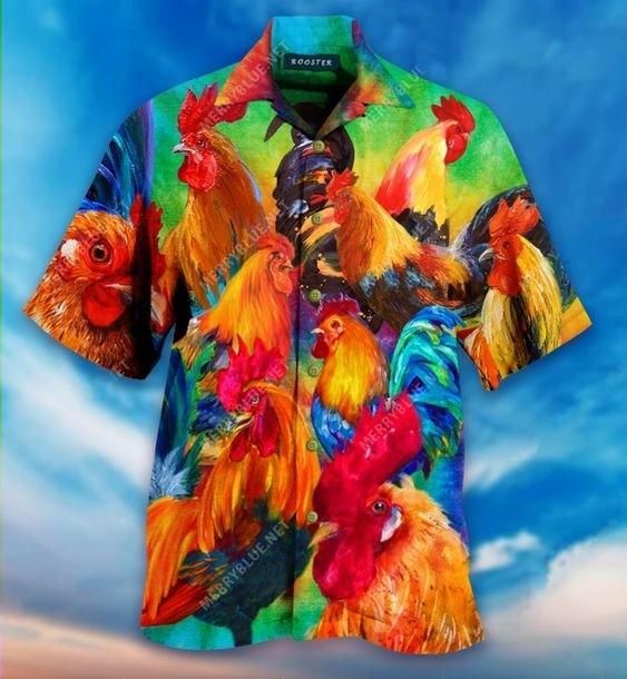 Hawaii Aloha Shirts Corlorful Roosters Ha23694