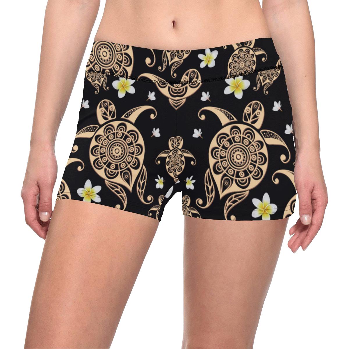 Turtle Polynesian Tribal Hawaii Yoga Shorts Ha108161