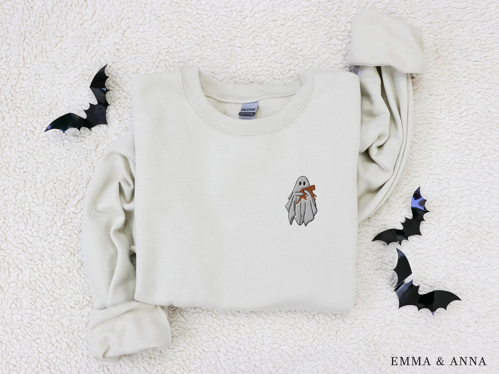 Embroidered Ghost Sweatshirt 2D Crewneck Sweatshirt All Over Print Sweatshirt For Women Sweatshirt For Men Sws4577