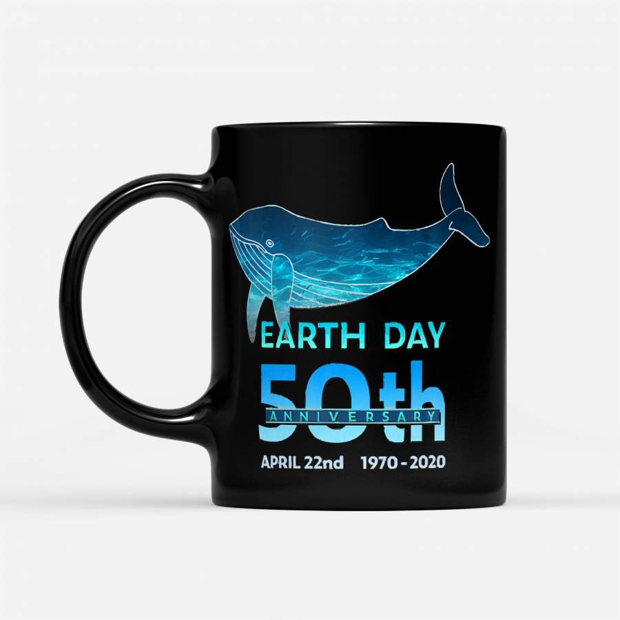 Earth Day 50th Anniversary Whale – Black Mug