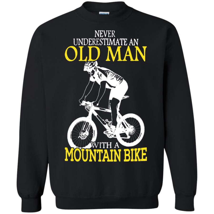 AGR Never Underestimate An Old Man With A Mountain Bike Sweatshirt