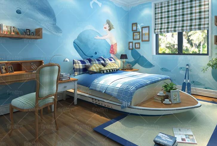 3D Cartoon Dolphin Boy Wall Mural Wallpaper Lqh 406