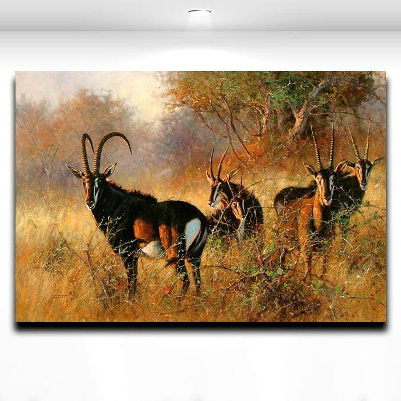 African Antelope Picture Animal Printed On Modern Artwork Mural Art For Home Living Office Full Hd Personalized Customized Canvas Art Wall Art Wall Decor