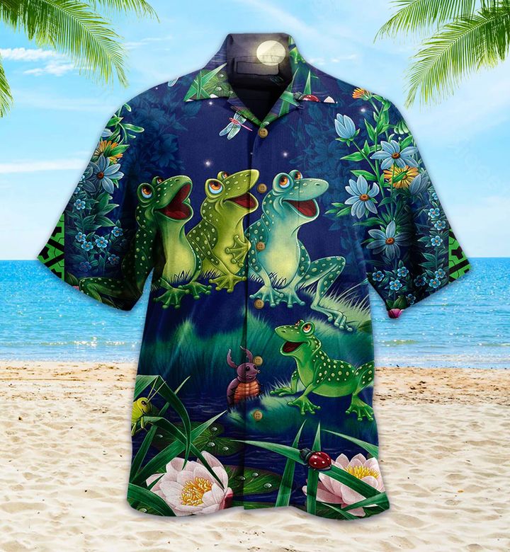 Frog Blue Green Hawaii Shirt Ha53482