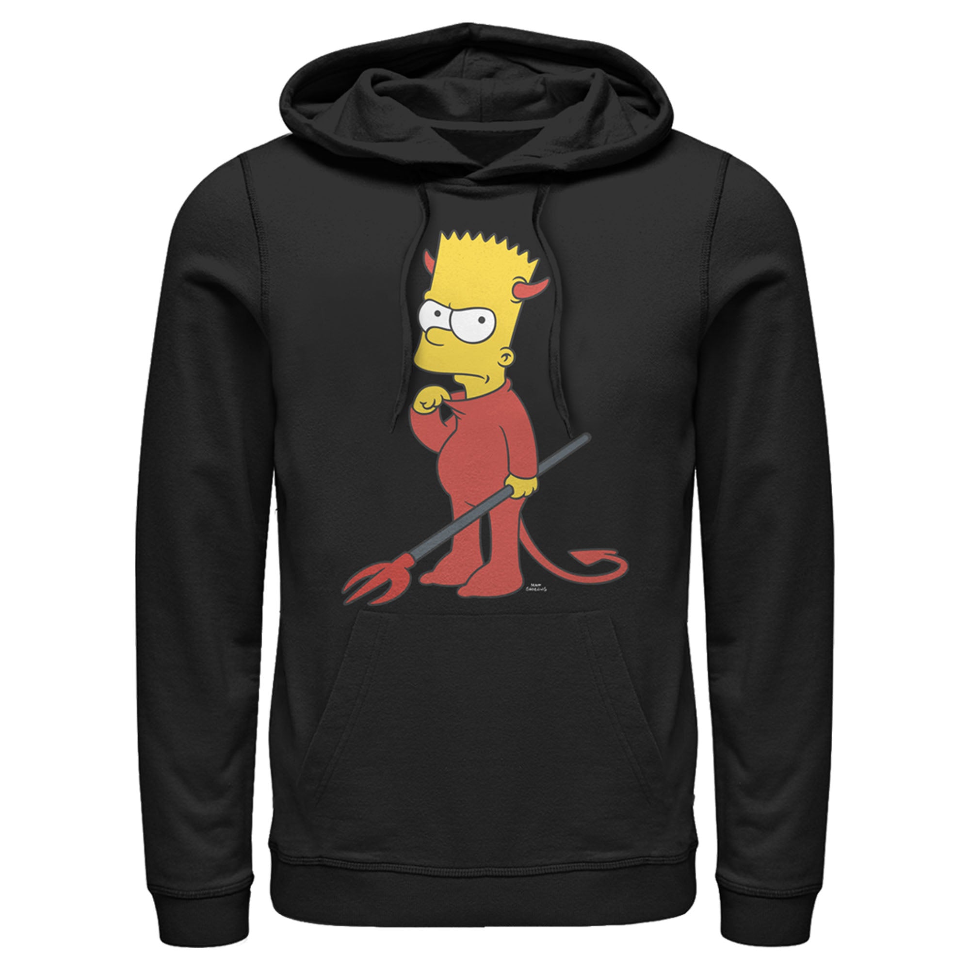 The Simpsons Men’S Devil Bart  Pull Over Hoodie