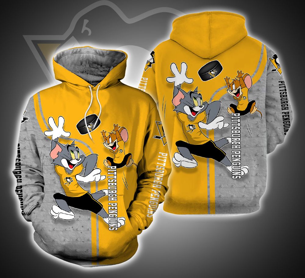 Pittsburgh Penguins Ft. Tom and Jerry 3D Printed Hoodie