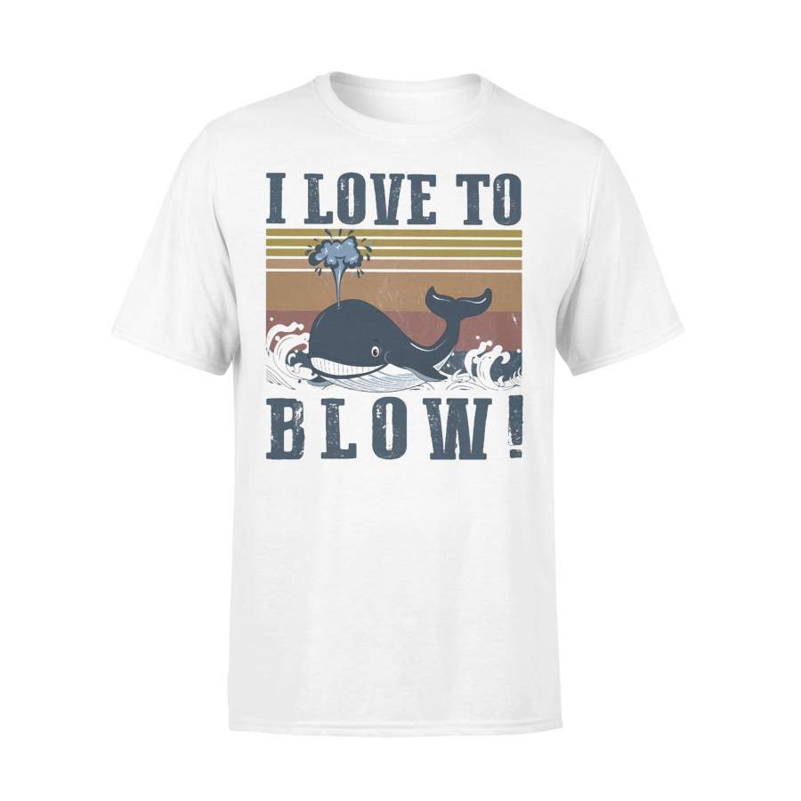 Blue Whale I Love To Blow Vintage T-shirt