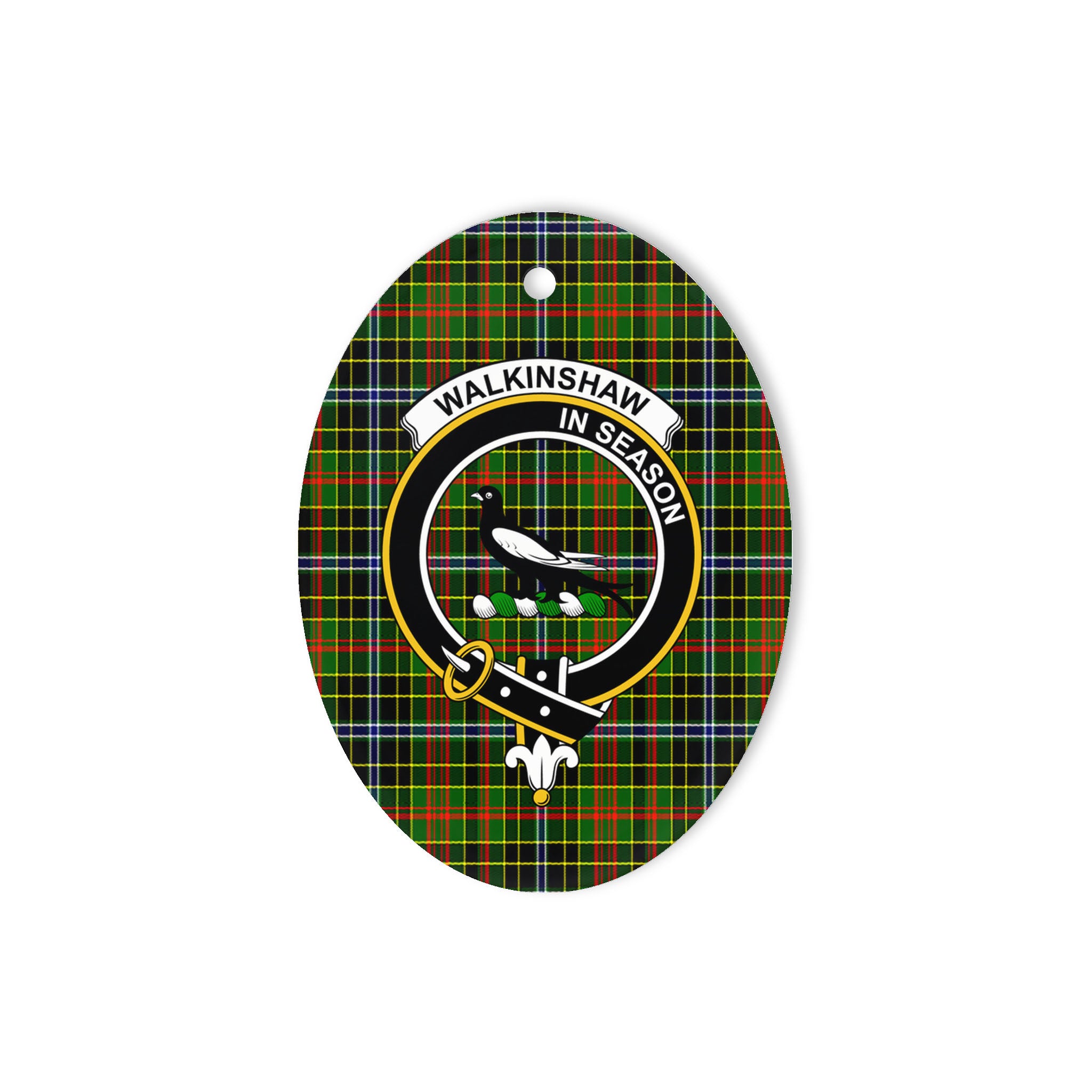 Walkinshaw Scottish Clan Plaid Ornament Gift. Christmas Tree Ornament Walkinshaw Clan Tartan Ornament Great Christmas Ornaments Gift Oval Ornament